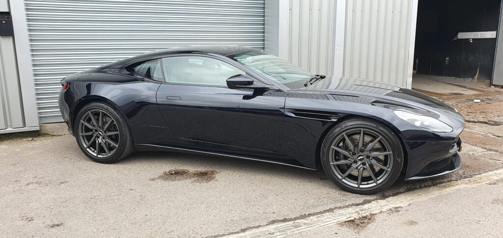 Aston Martin with gun metal powder coated alloy wheels