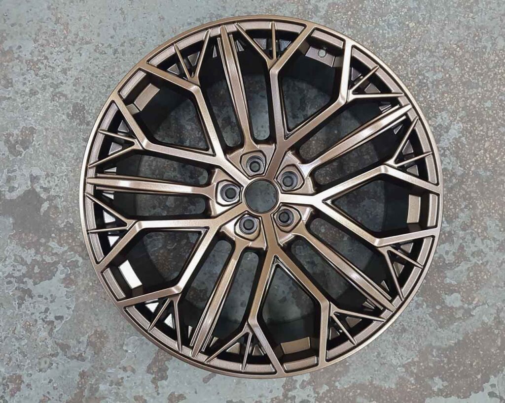 Image shows an example of a Glitter Bronze powder coated wheels