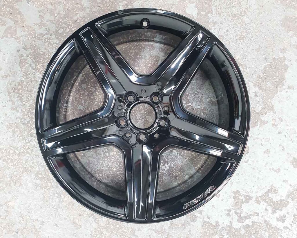 Image shows an example of a gloss black powder coated wheels