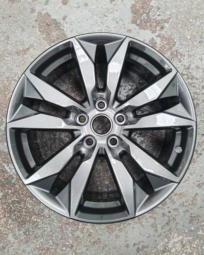 Image shows an example of a metallic anthracite powder coated wheels